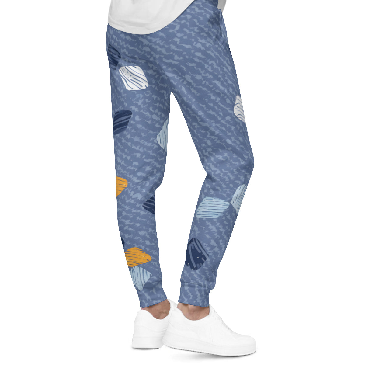 Abstract Denim Pattern Men's Adult Hoodie Set (Double-Layer Hood)