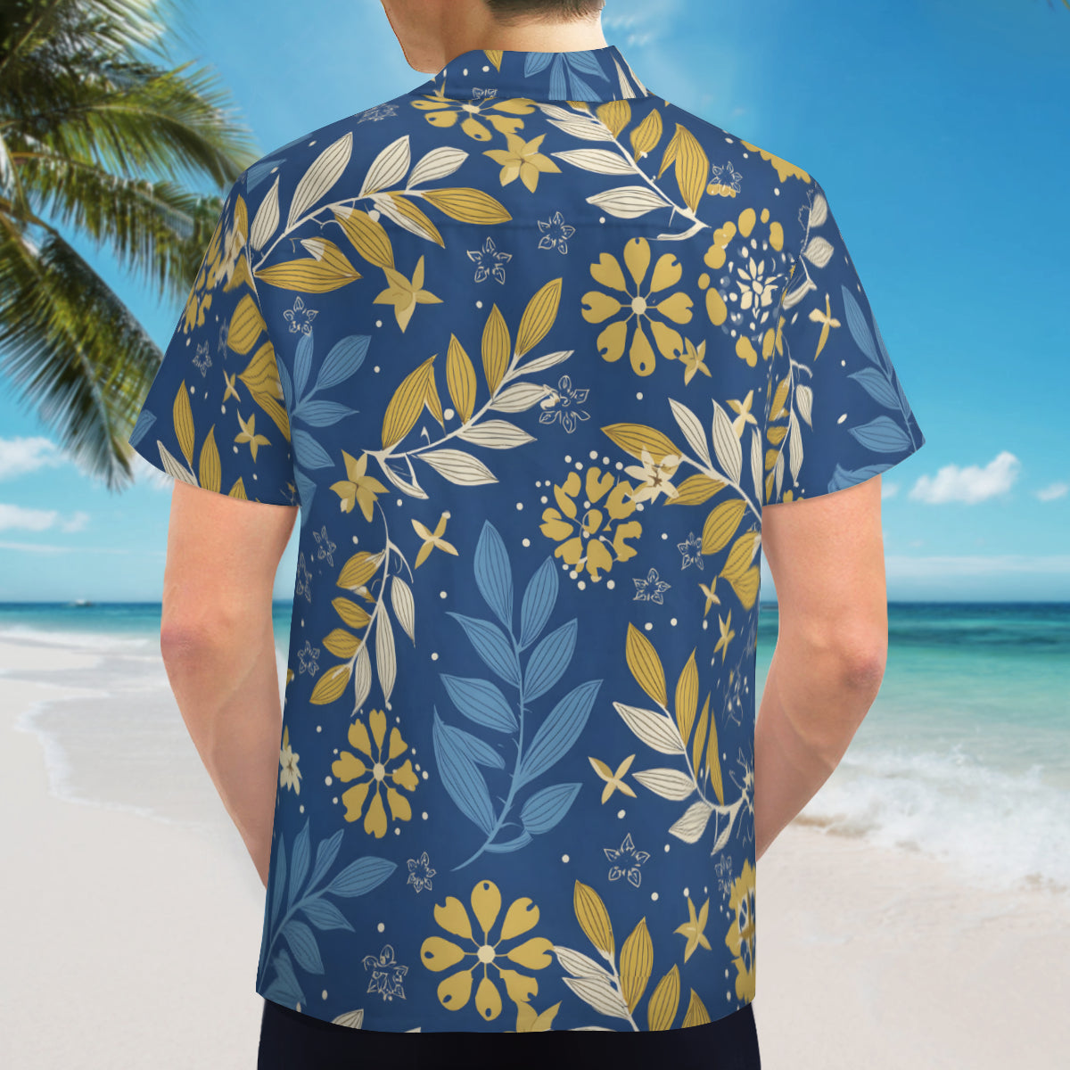 Tropical Pattern Men's Casual Short-Sleeved Shirt