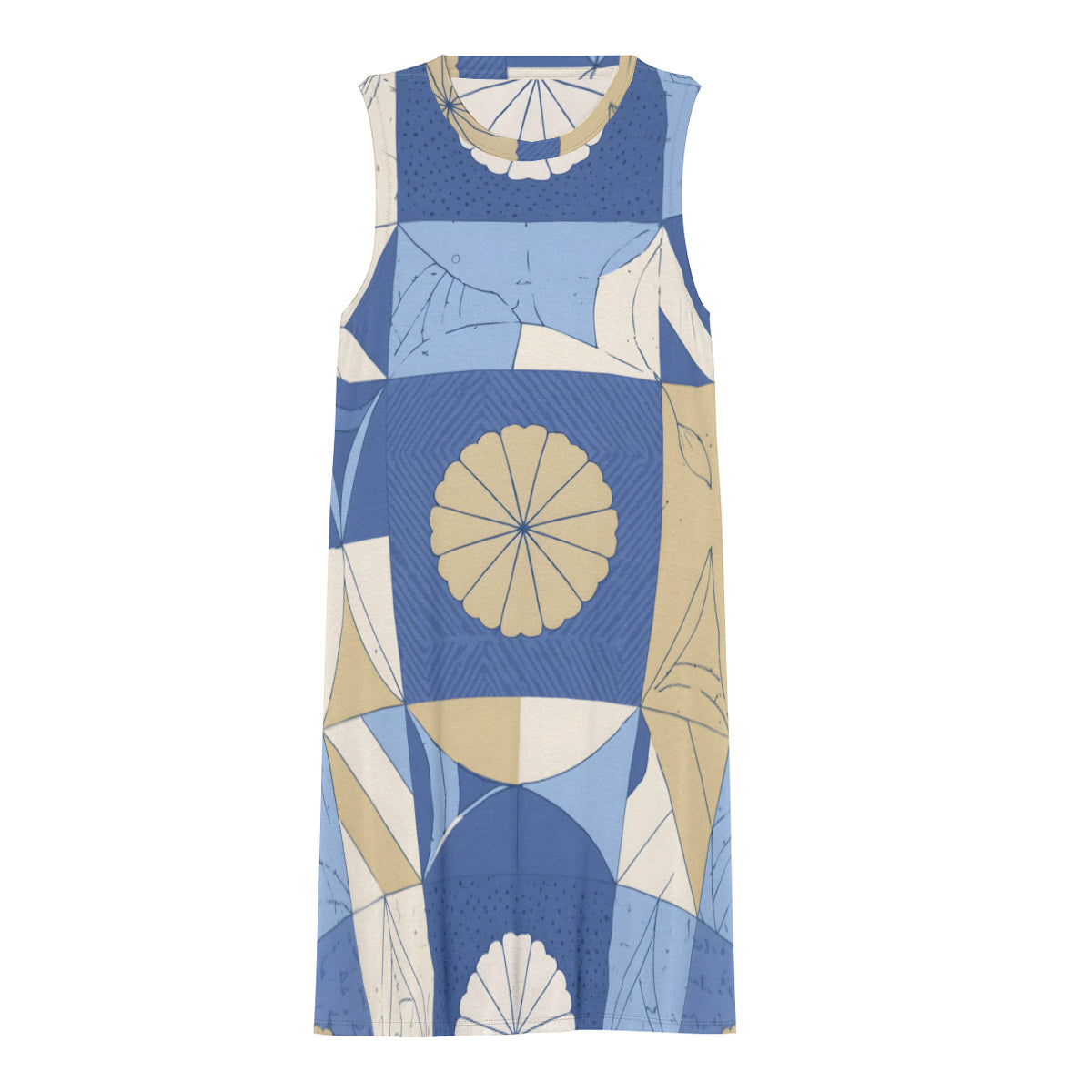 Abstract Blue Pattern Women's Casual Dress