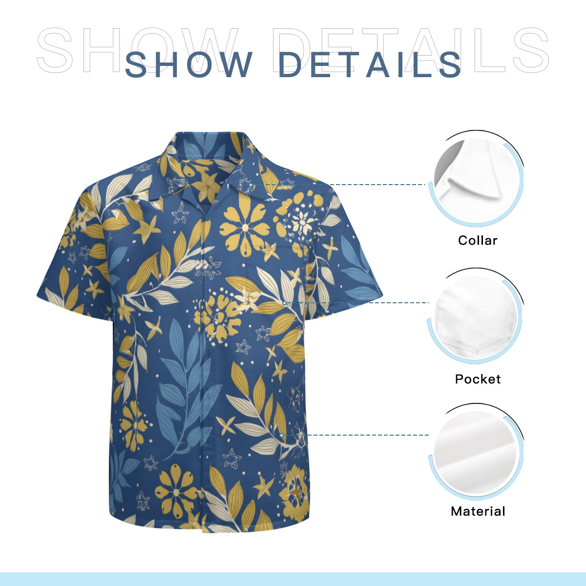 Tropical Pattern Men's Casual Short-Sleeved Shirt