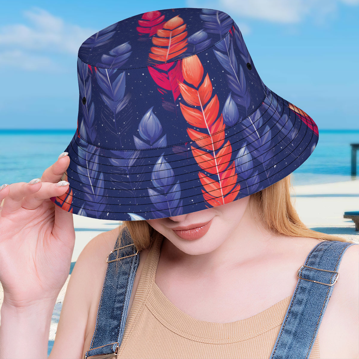 Abstract Pattern Double-Sided Unisex Polyester Bucket Hut