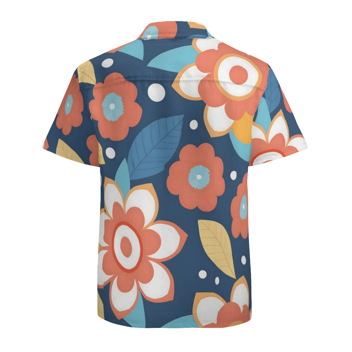 Flowers And Leaves Men's Casual Short-Sleeved Shirt