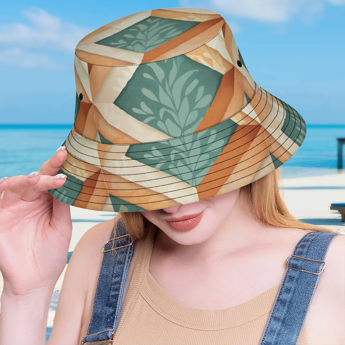 Abstract Pattern Double-Sided Unisex Polyester Bucket Hut