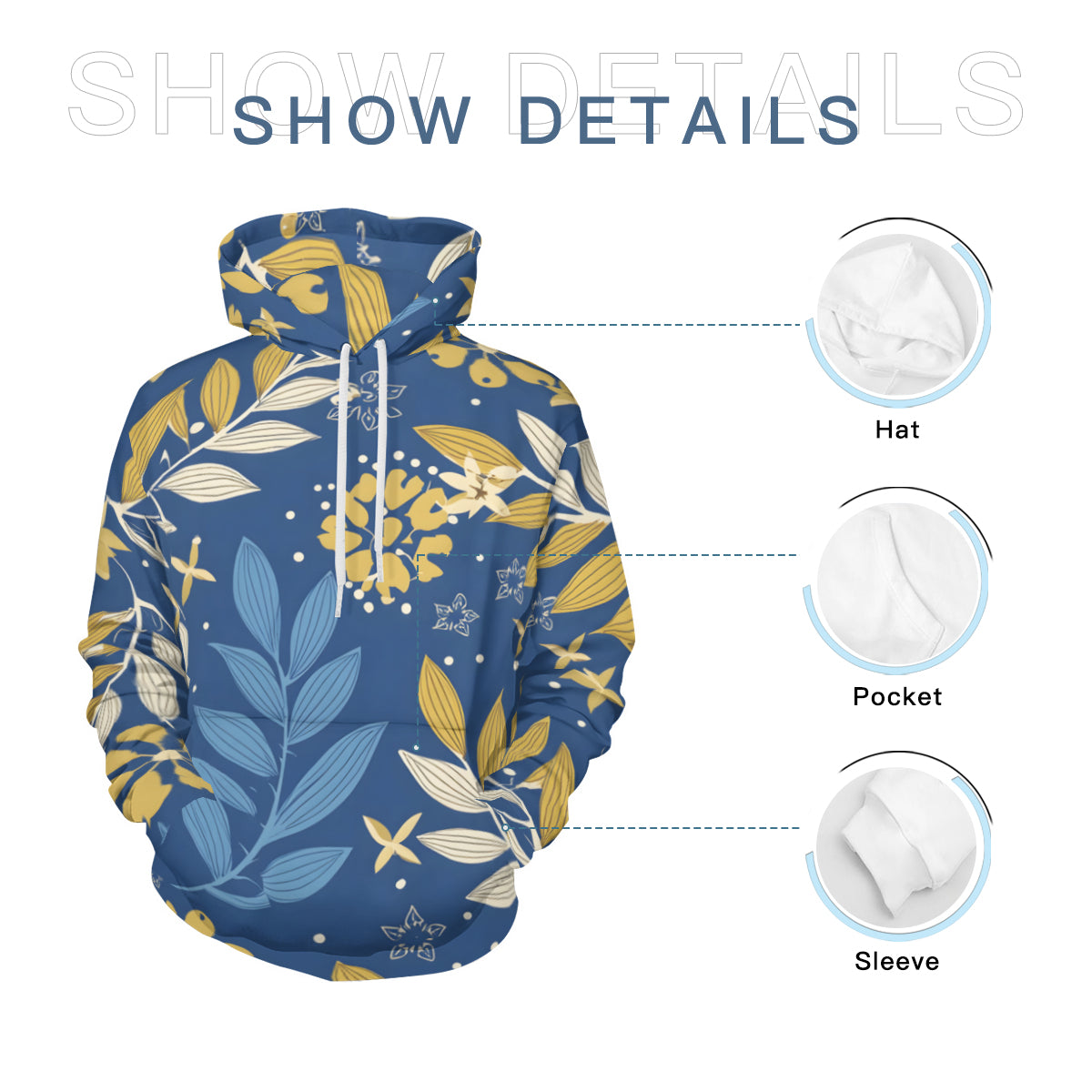 Tropical Pattern Men's Adult Hoodie Set (Double-Layer Hood)