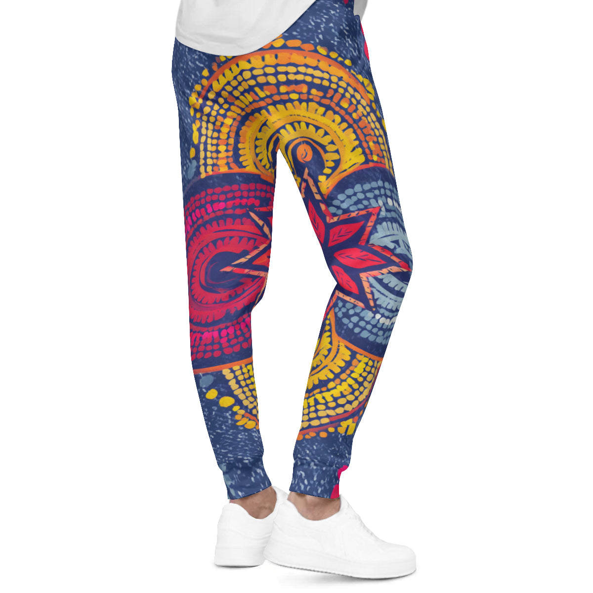 Abstract Blue Pattern Men's Adult Hoodie Set (Double-Layer Hood)