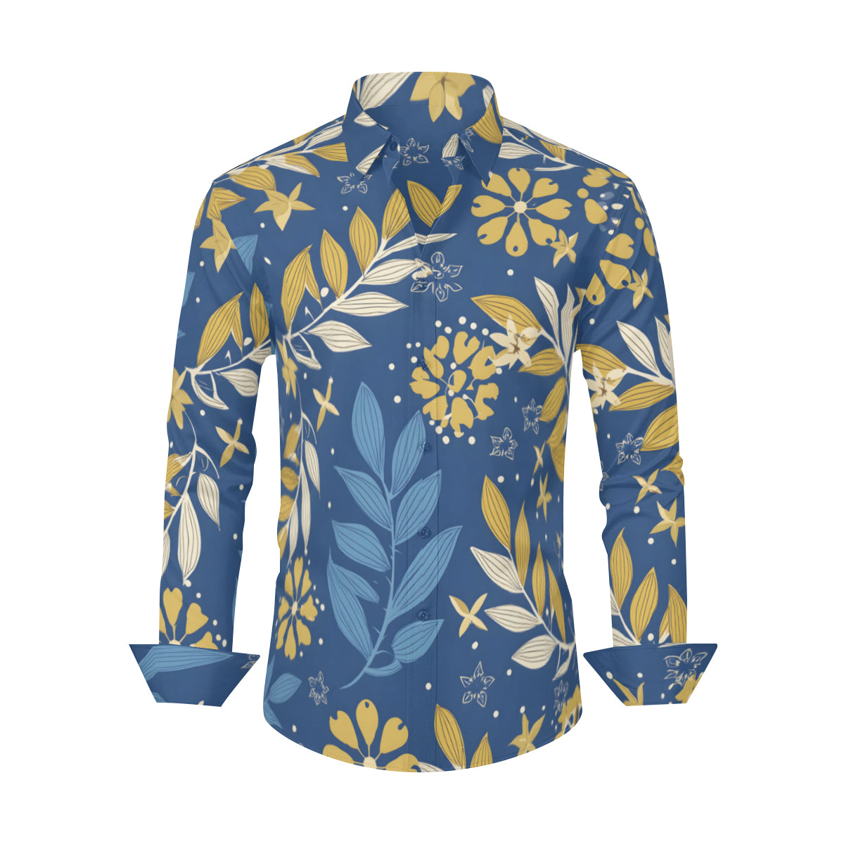 Tropical Pattern Men's Classic Long-Sleeved Shirt