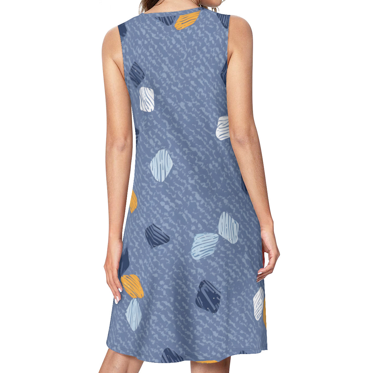 Abstract Denim Pattern Women's Casual Dress