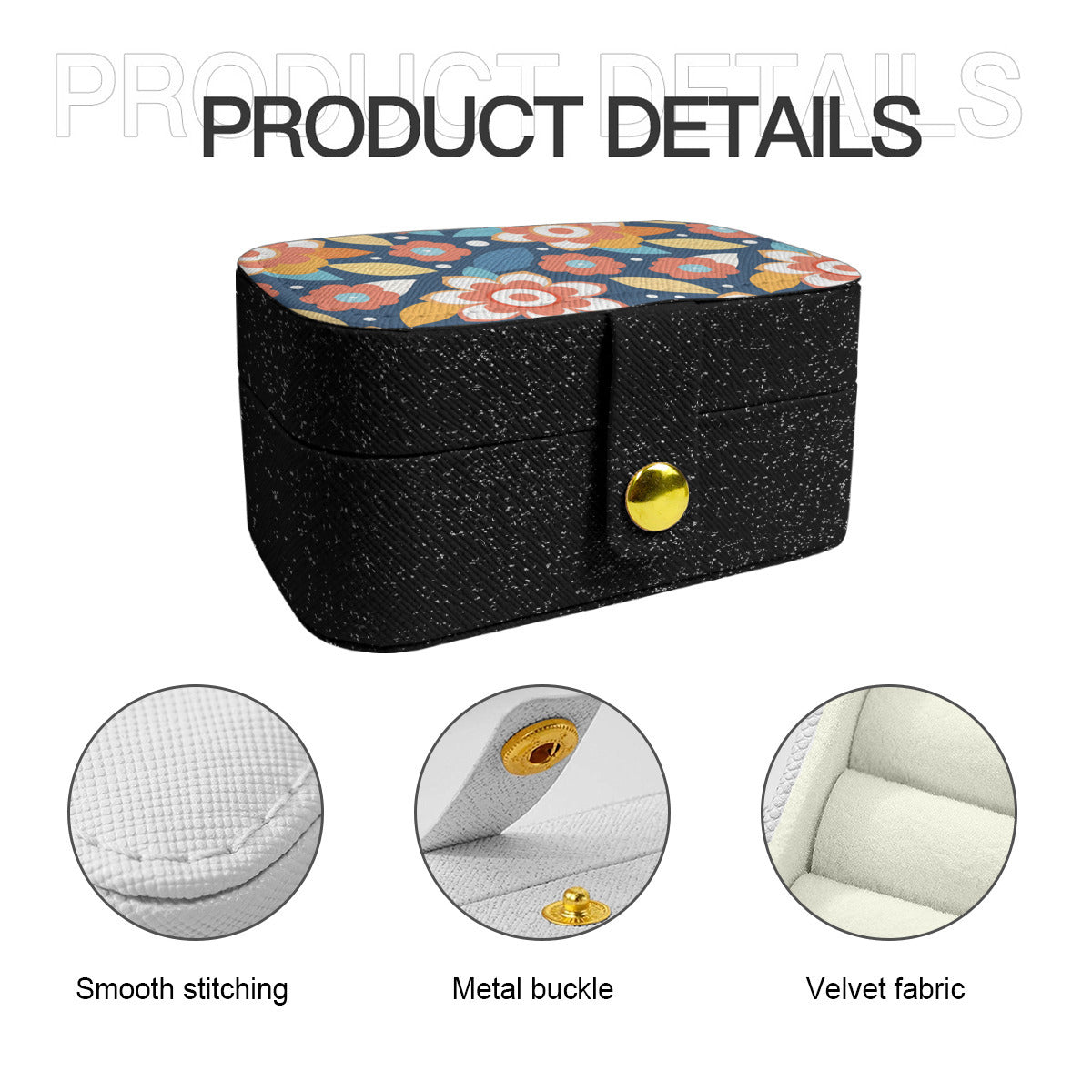Flowers And Leaves Personalized Portable Jewelry Box