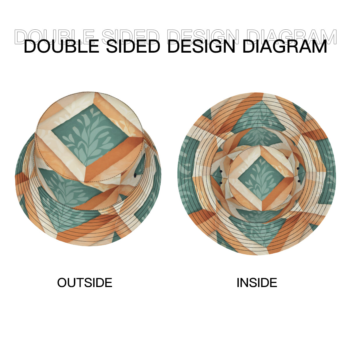 Abstract Pattern Double-Sided Unisex Polyester Bucket Hut