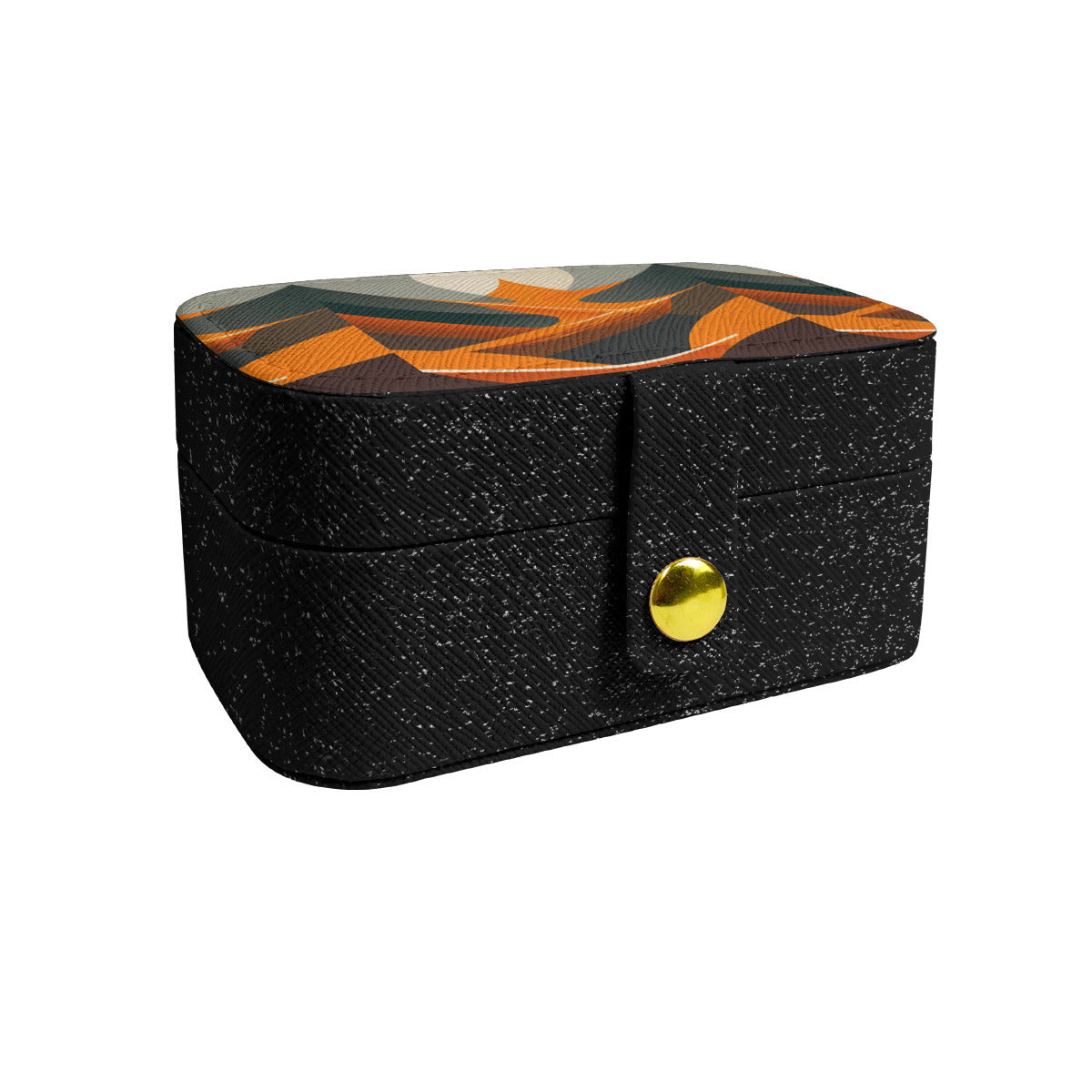 Abstract Orange Personalized Portable Jewelry Box