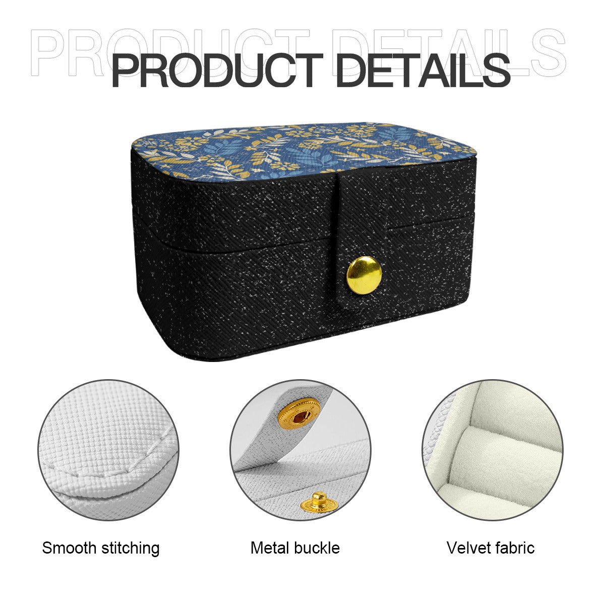 Tropical pattern Personalized Portable Jewelry Box