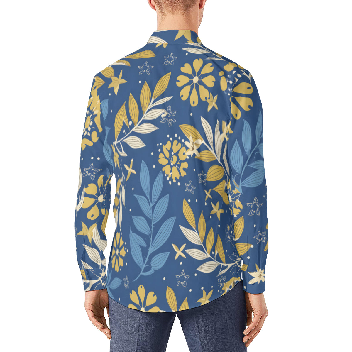 Tropical Pattern Men's Classic Long-Sleeved Shirt