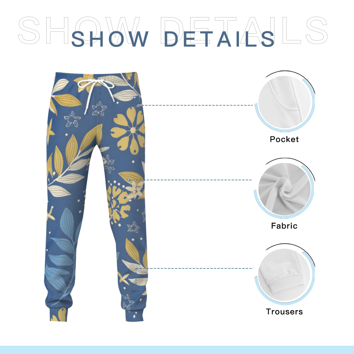 Tropical Pattern Men's Adult Hoodie Set (Double-Layer Hood)