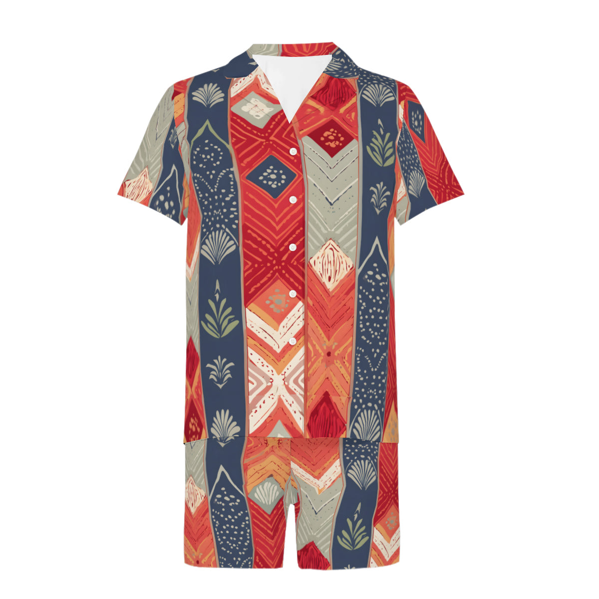 Abstract African Motifs Man's Shirt and Short Set