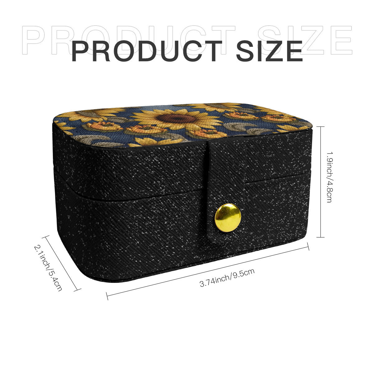 Sunflower Pattern Personalized Portable Jewelry Box