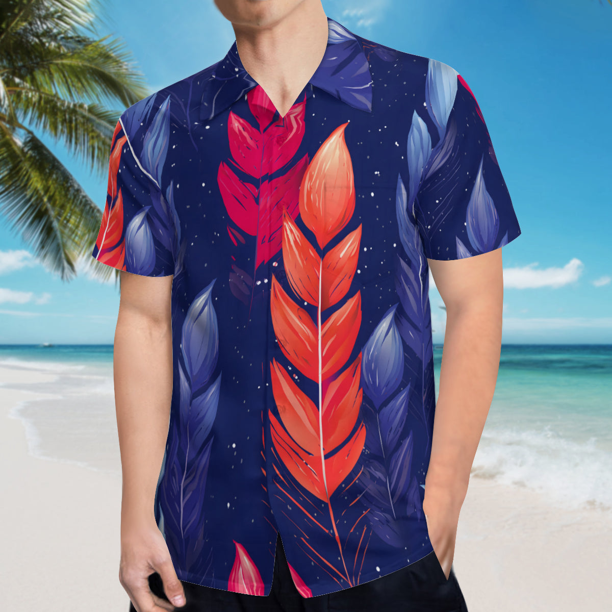 Abstract Pattern Men's Casual Short-Sleeved Shirt