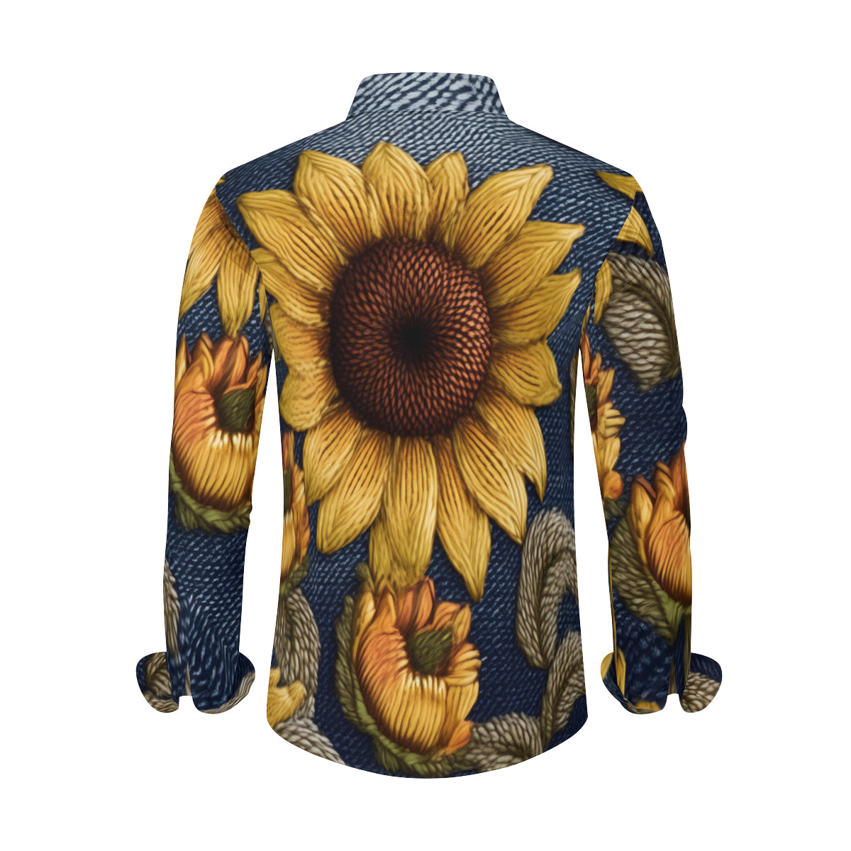 Sunflower Pattern Men's Classic Long-Sleeved Shirt