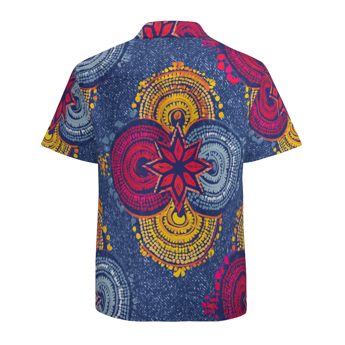 Abstract Blue Pattern Man's Casual Short-Sleeved Shirt