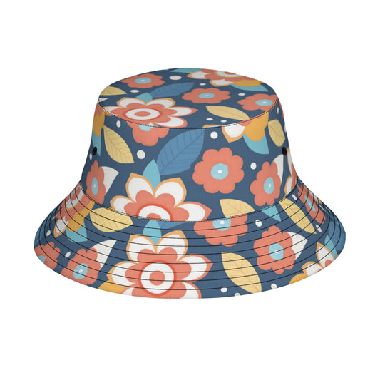 Flowers And Leaves Double-Sided Unisex Polyester Bucket Hat