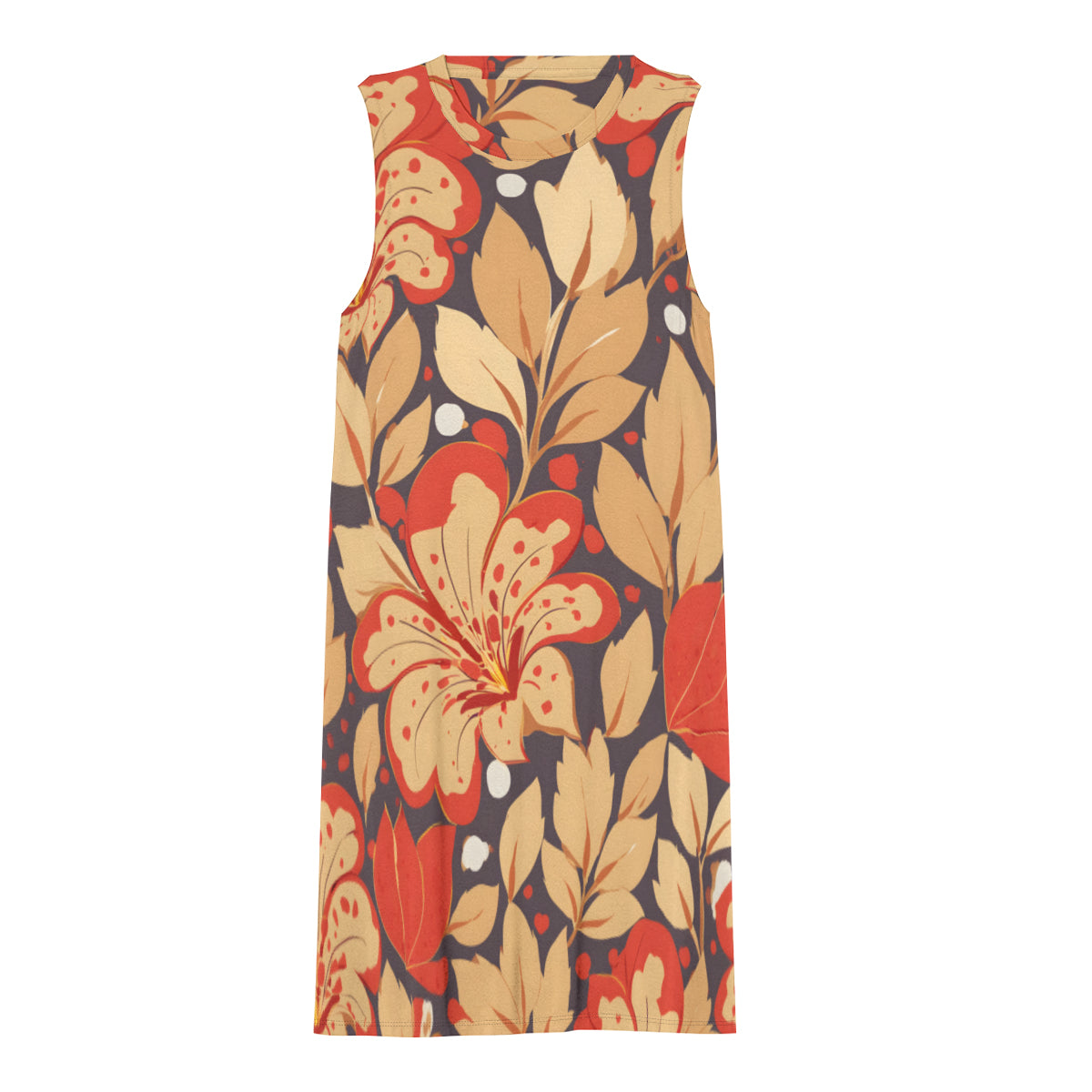 Gold Flowers Women's Casual Dress