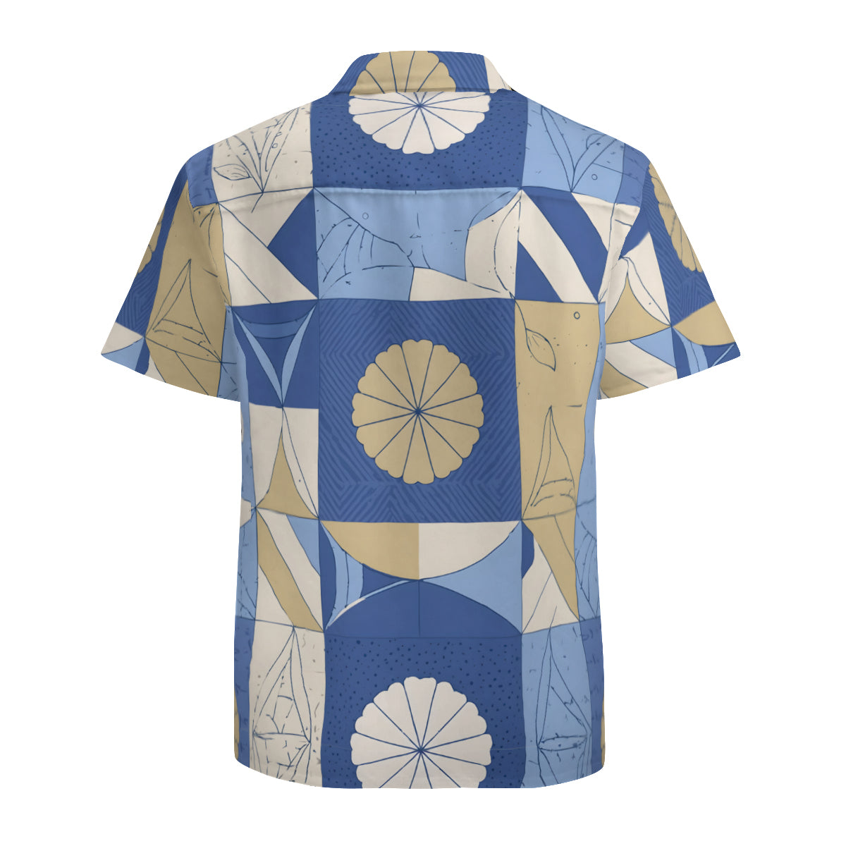 Abstract Blue Pattern Men's Casual Short-Sleeved Shirt