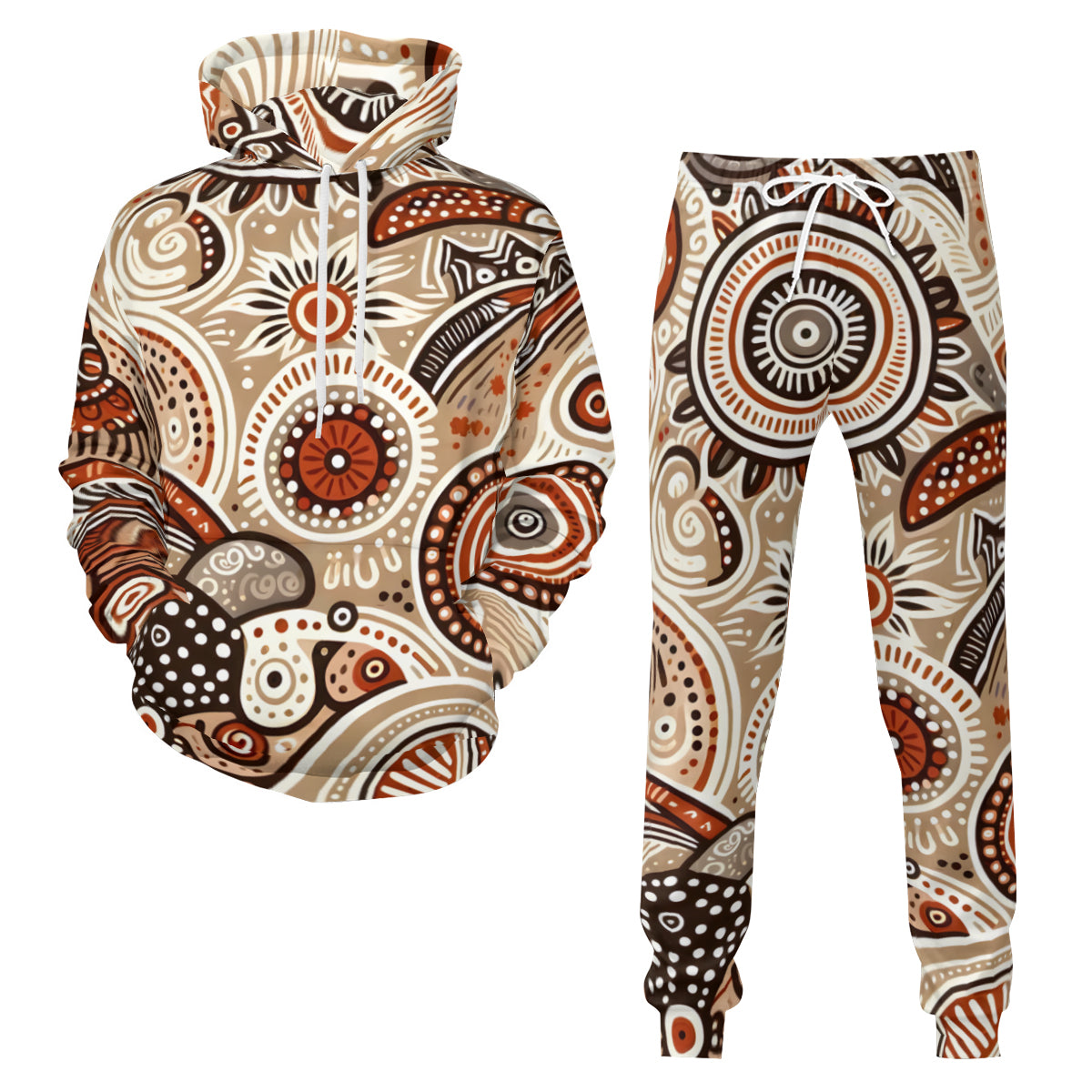 Abstract Motifs Men's Adult Hoodie Set (Double-Layer Hood)