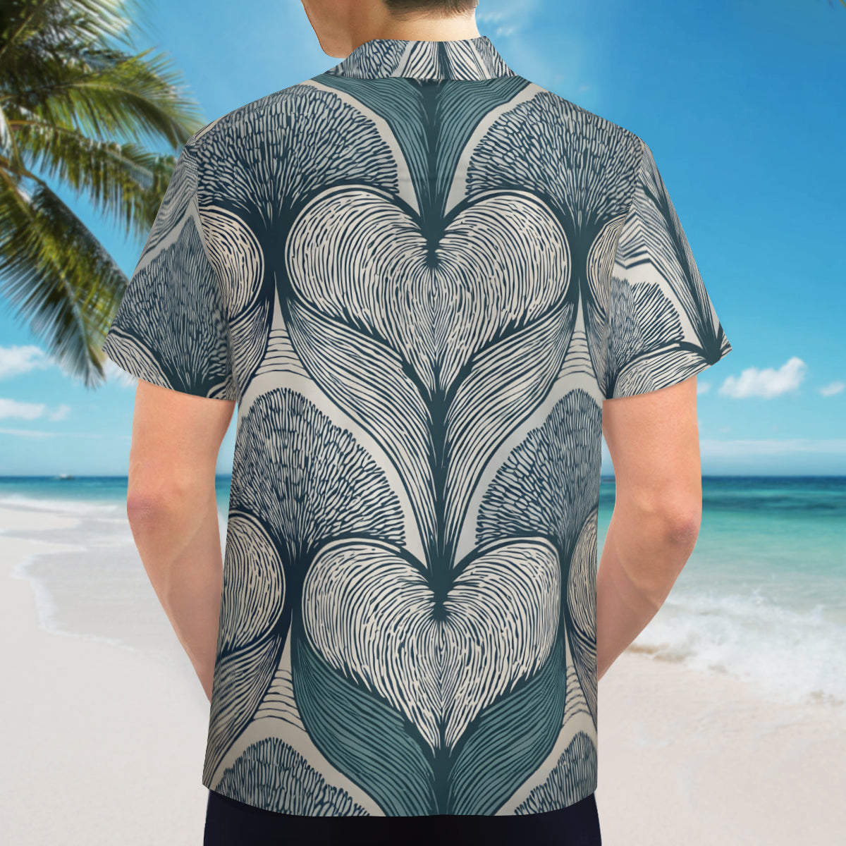 Botanical Patterns Men's Casual Short-Sleeved Shirt