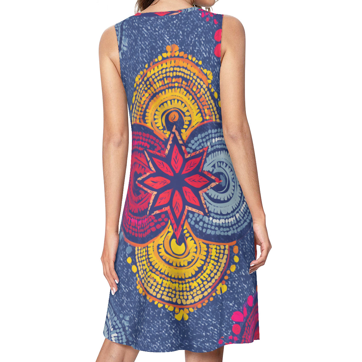 Abstract Blue Pattern Women's Casual Dress