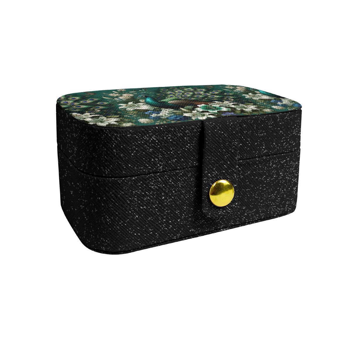 Peacock Pattern Personalized Portable Jewelry Box