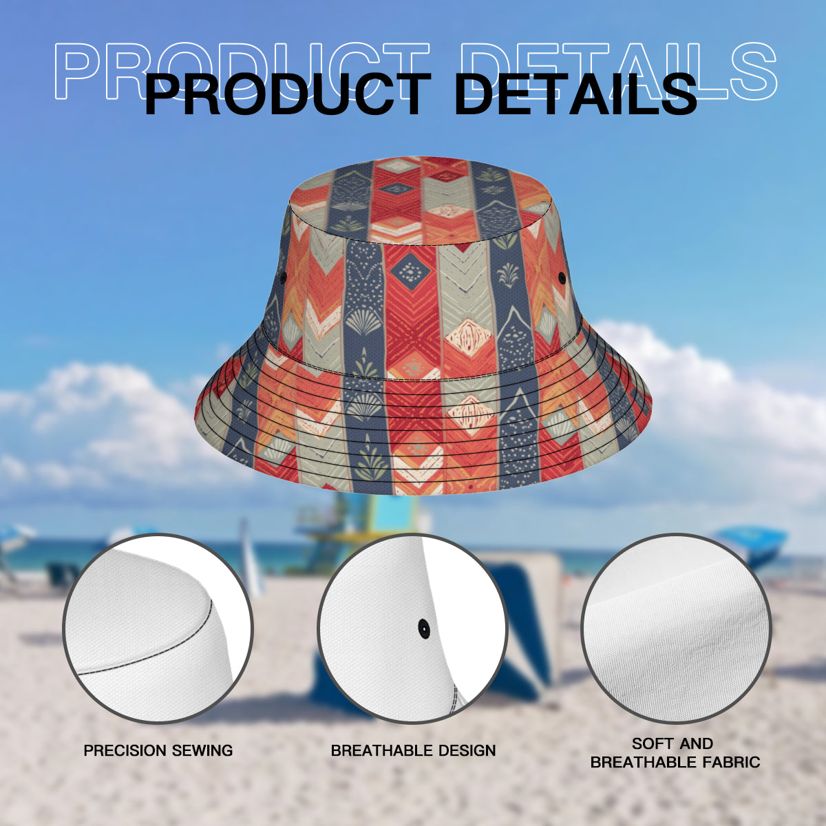 Abstract African Motifs Double-Sided Unisex Polyester Bucket Hat