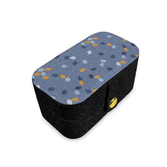 Abstract Denim Pattern Personalized Portable Jewelry Box