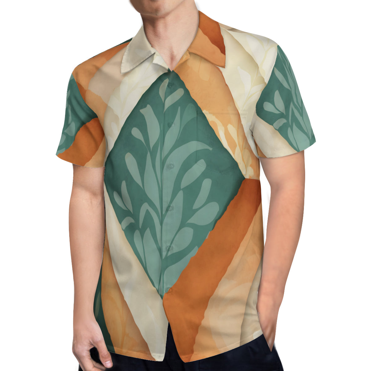 Abstract Pattern Men's Casual Short-Sleeved Shirt