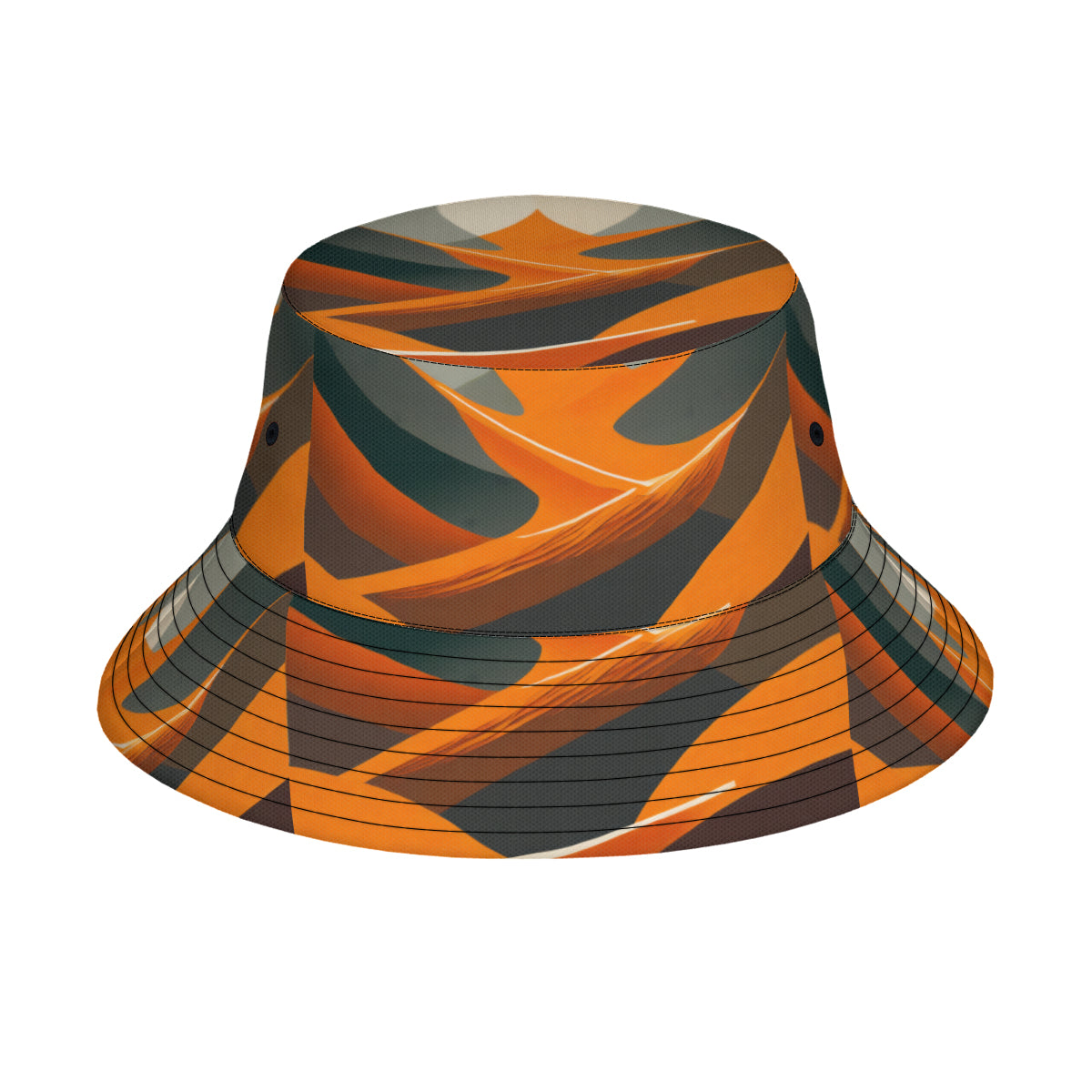 Abstract Orange Double-Sided Polyester Unisex Bucket Hat