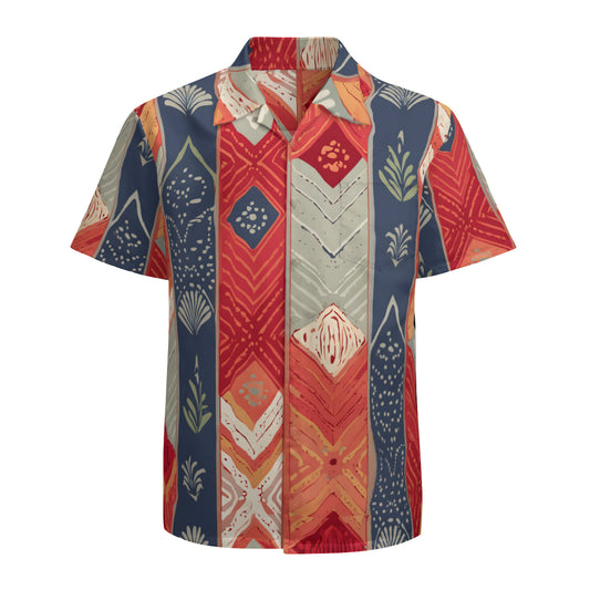 Abstract African Motifs Men's Casual Short-Sleeved Shirt