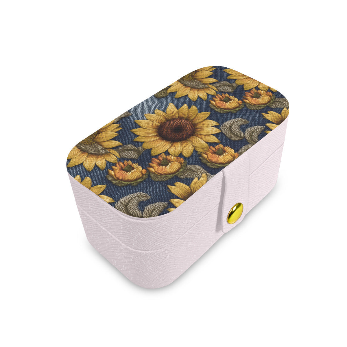 Sunflower Pattern Personalized Portable Jewelry Box