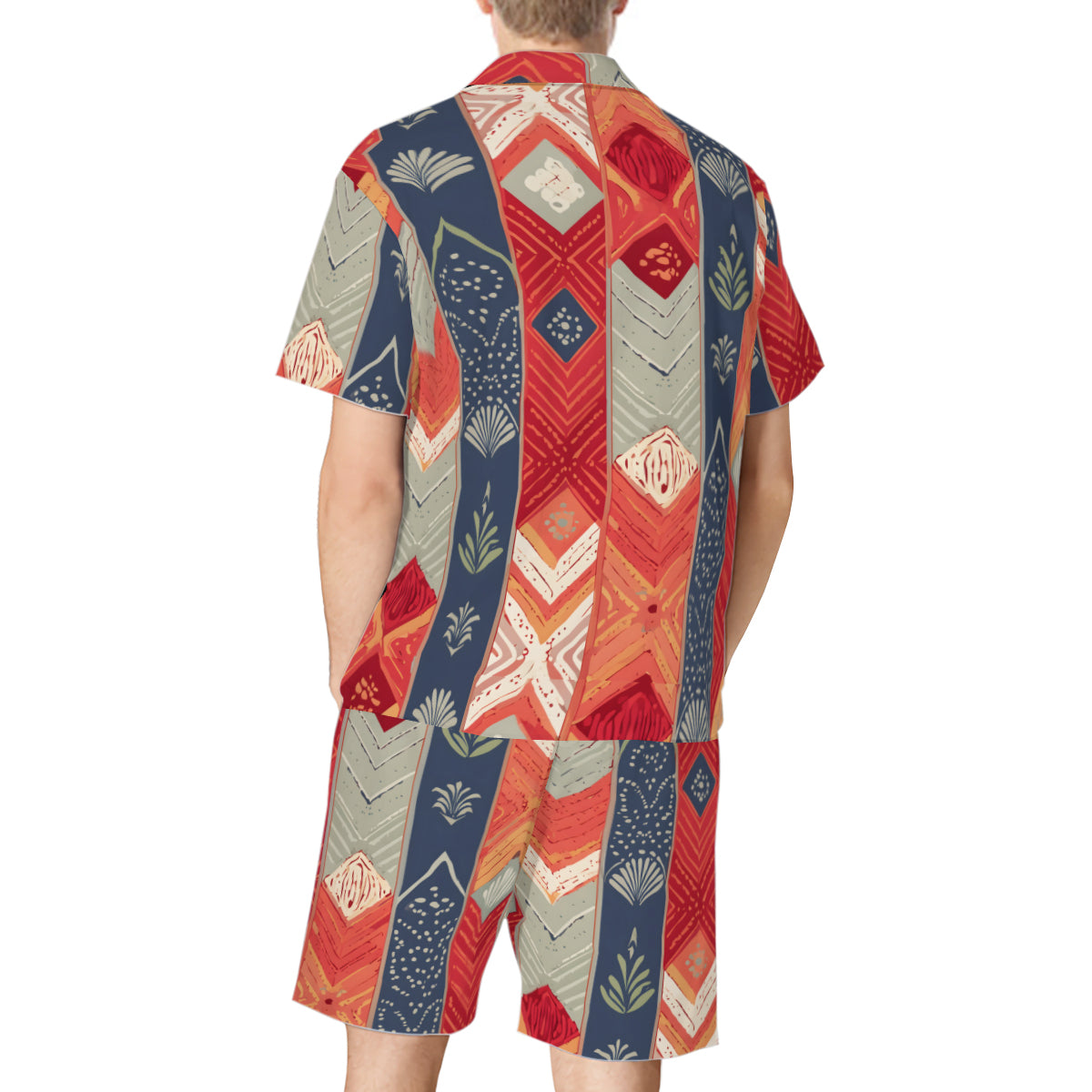 Abstract African Motifs Man's Shirt and Short Set