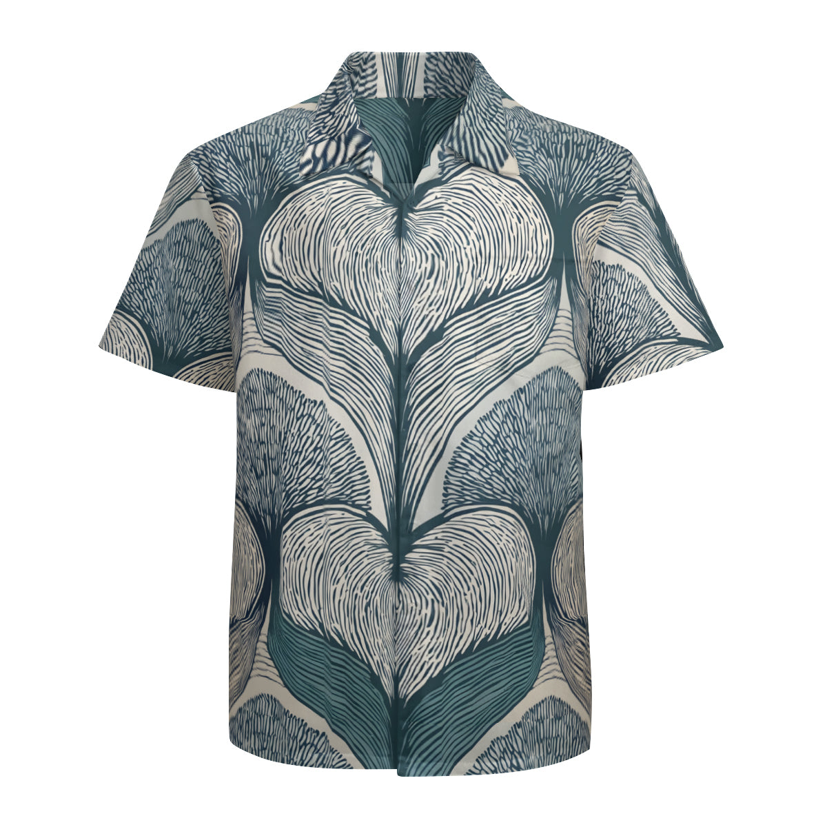 Botanical Patterns Men's Casual Short-Sleeved Shirt