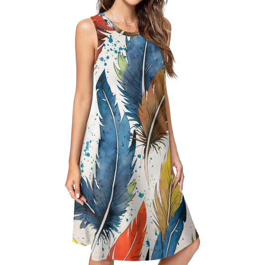 Expressive Feathers Women's Casual Dress