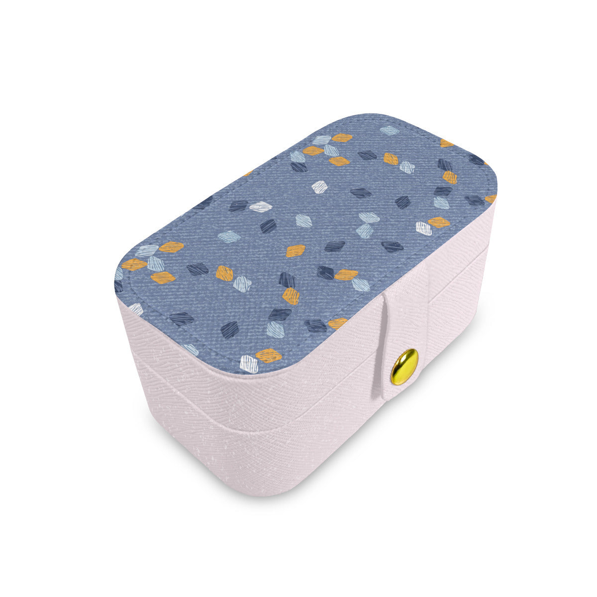 Abstract Denim Pattern Personalized Portable Jewelry Box