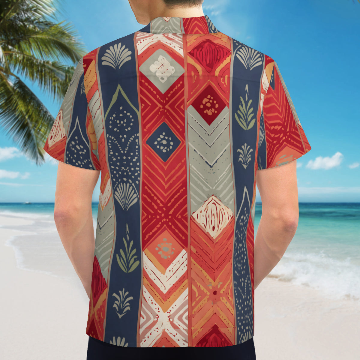 Abstract African Motifs Men's Casual Short-Sleeved Shirt