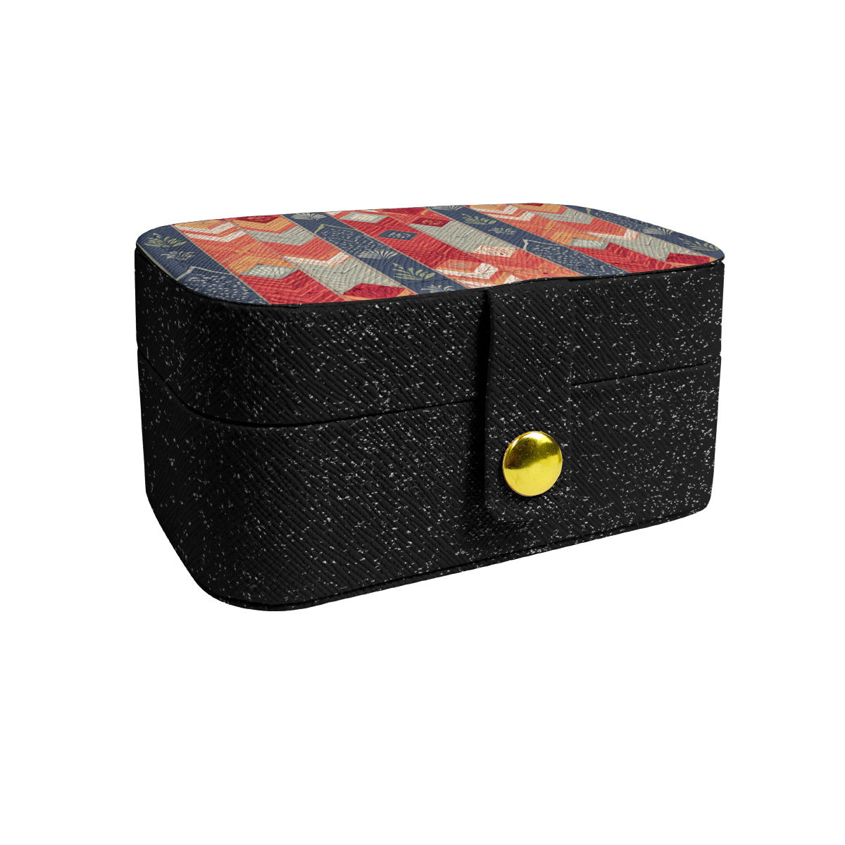 Abstract African Motifs Personalized Portable Jewelry Box