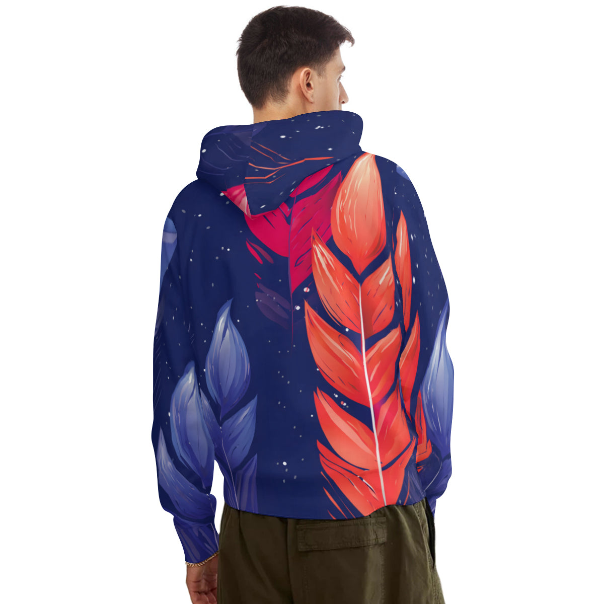 Abstract Pattern Men's Adult Hoodie Set (Double-Layer Hood)