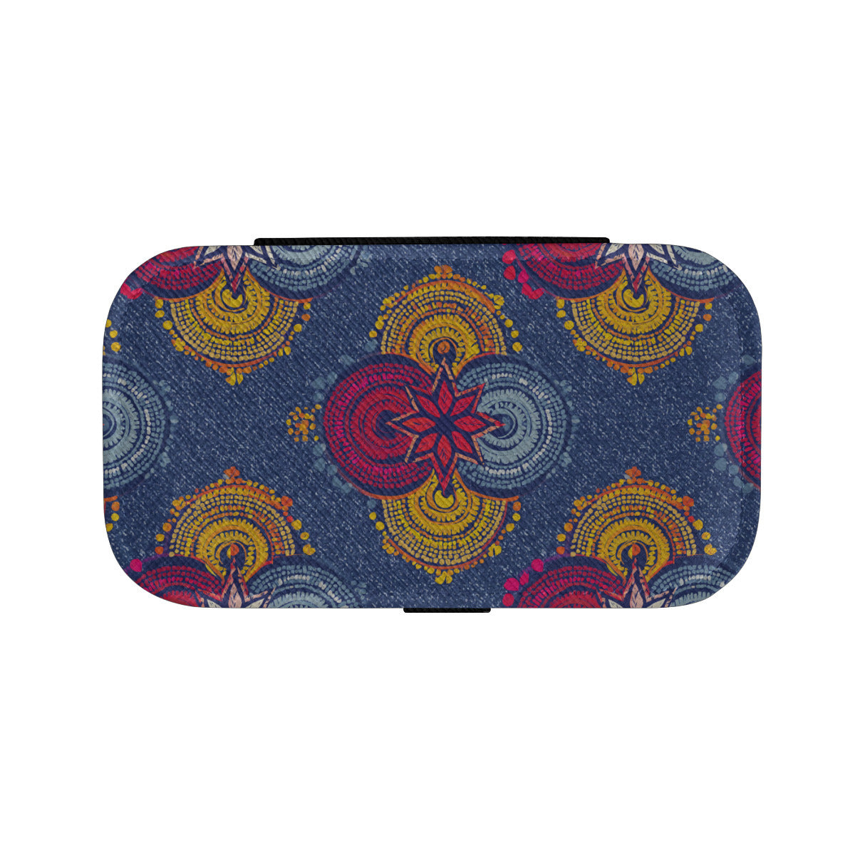 Abstract Blue Pattern Personalized Portable Jewelry Box