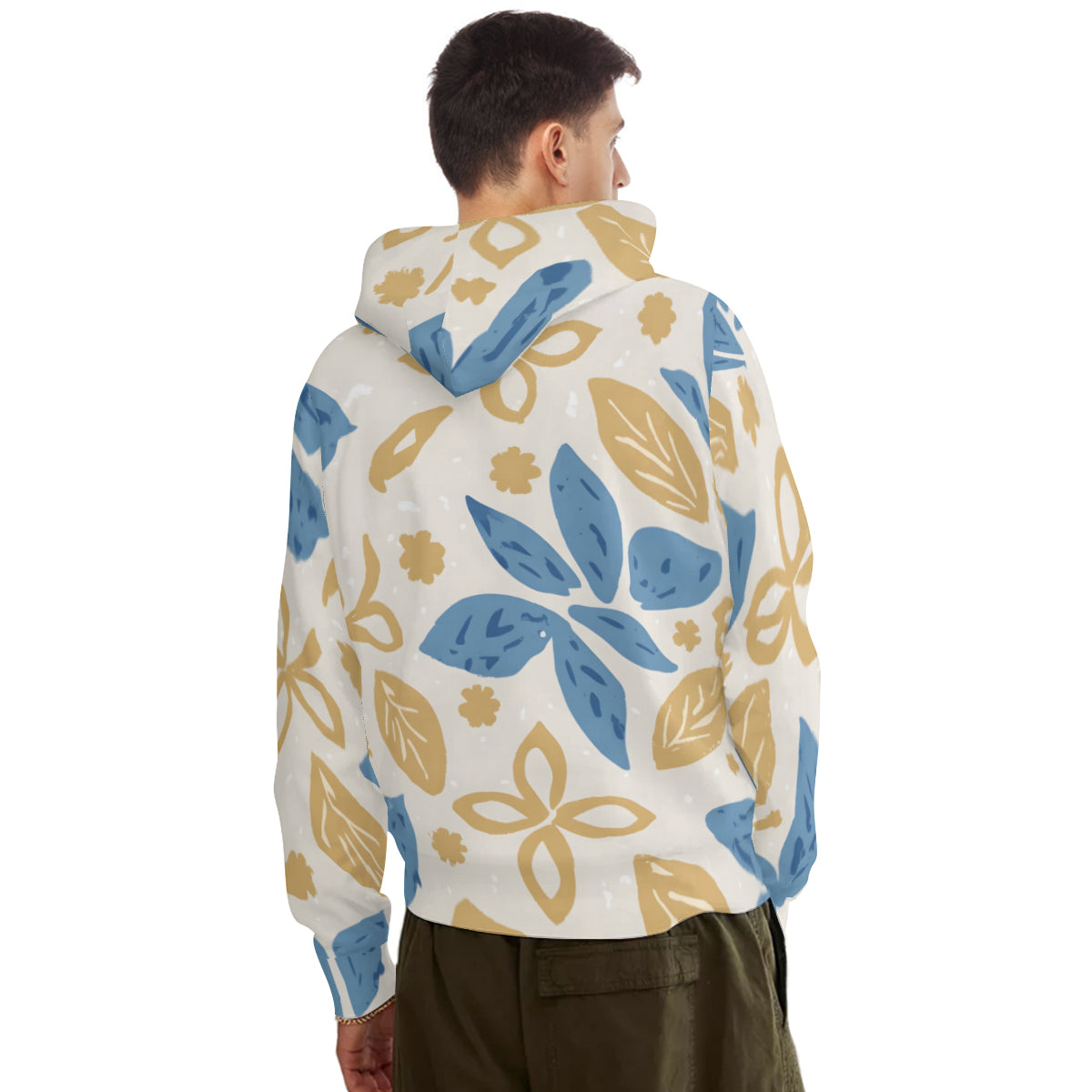 Tropical Floral Pattern Men's Adult Hoodie Set (Double-Layer Hood)