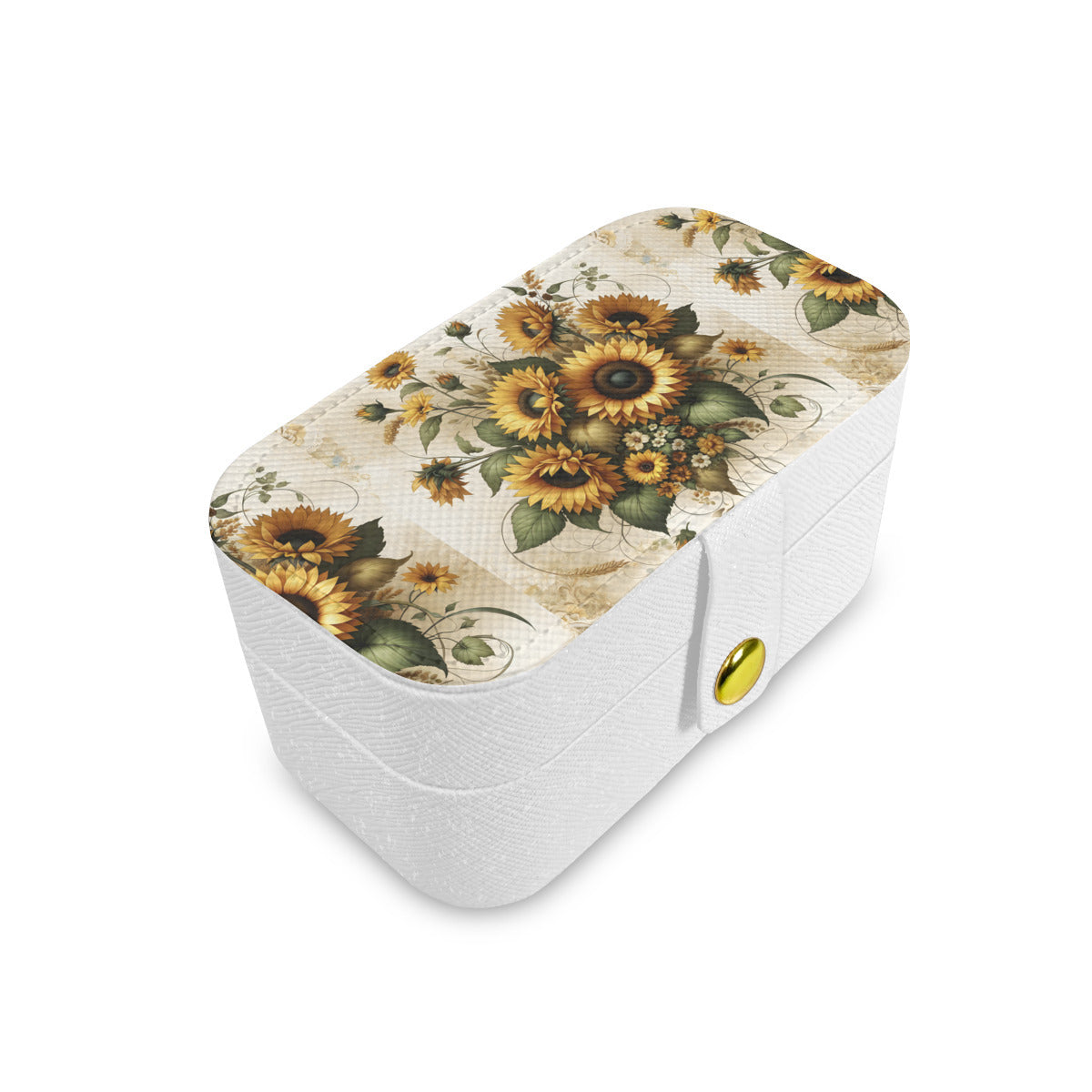 Sunflower Pattern Personalized Portable Jewelry Box