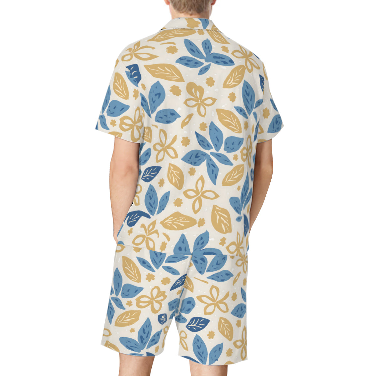 Tropical Floral Pattern Man's Shirt and Shorts Set