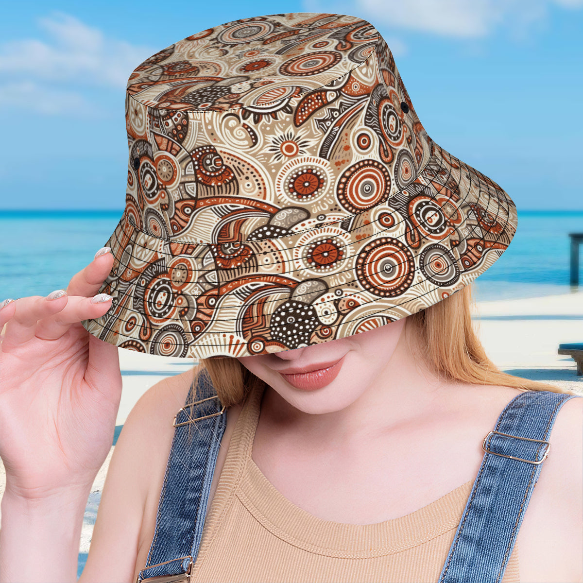 Abstract Motifs Double-Sided Unisex Polyester Bucket Hat