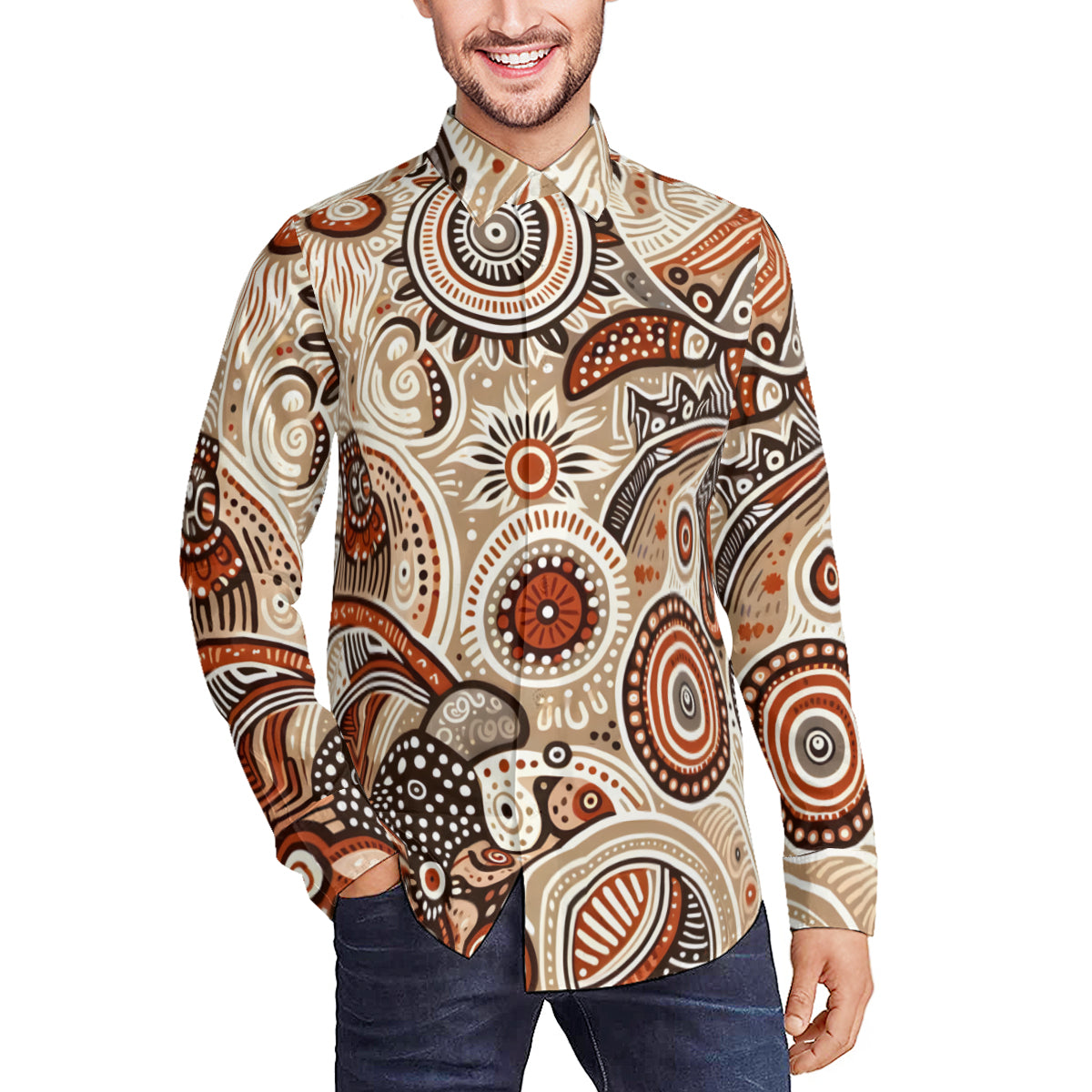 Abstract Motifs Men's Classic Long-Sleeved Shirt