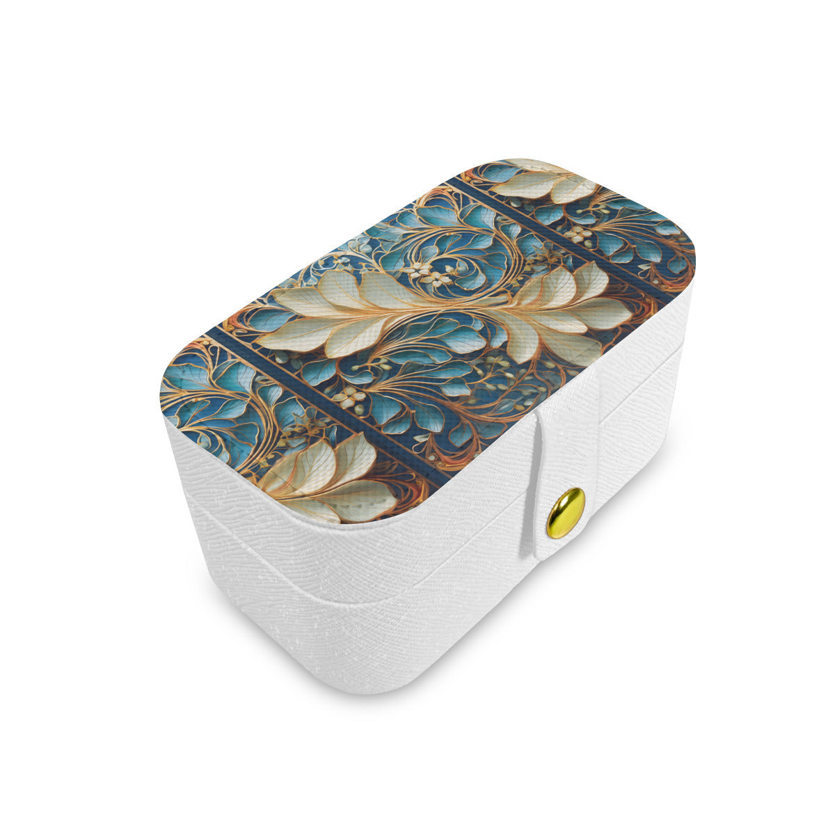 Elegant Floral Pattern Personalized Portable Jewelry Box