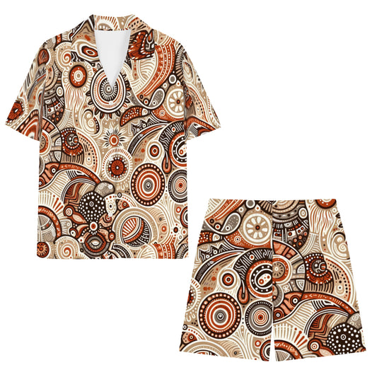 Abstract Motifs Man's Shirt and Short Set